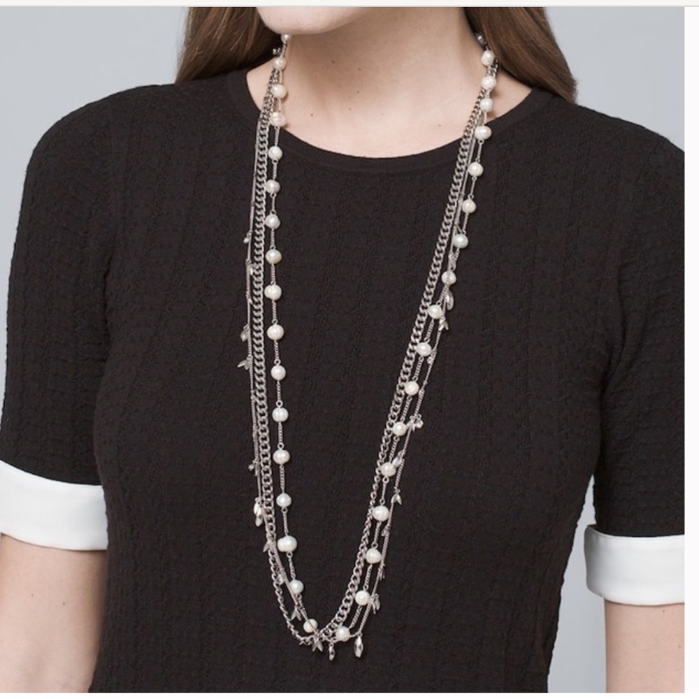 WHBM FRESHWATER PEARL LONG NECKLACE